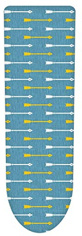 Vinsani Ironing Board Cover Multi Fit, 3mm Padding, 100% Cotton, 140x52 cm | Large Universal Fit Cover, Scorch Resistant, Thick Foam Padding, Adjustable Fastener, Elastic Edges - Arrows