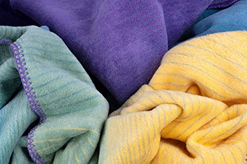 KOLTER Manta de verano a rayas lila, rosa, verde y amarillo