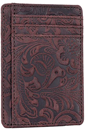 RFID Blocking Slim Wallet for Men and Women - Real Leather Card Holder