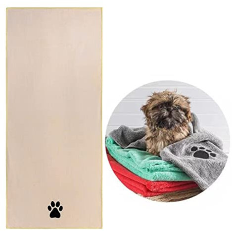 AidShunn Haustier Handtuch Microfaser Handtücher Extra Saugfähig Schnelltrocknend Kleine Waschbar Komfortabel Badehandtuch für Haustiere Hunde Katzen (Beige, 20 x 39 Zoll)