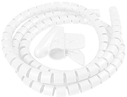 MOCNT 10mm Gaine Spirale Gaine Câble Flexible Fil Rangement Câble Spirale Cache Cable Gestion de Câble Range Organisateur de Câble Manchon Protecteur Tube Blanc Longueur 3Meters