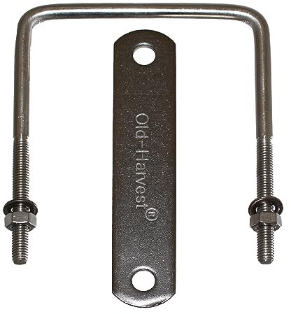 1 Edelstahl U-Bügel mit Gegenplatte 120x103mm Breite Bügelschraube M8 für Bootstrailer Dachbox Gewindebügel Zurrbügel Neu Old-Harvest®