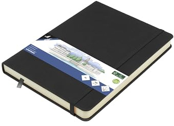 Kangaro Art Sketchbook A5 Black PU Hard Cover 80 Sheets 140 g Cream Paper