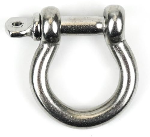 DAUMLINK® 2 grilletes redondos, rizado, material acero inoxidable A4/Aisi 316 (2 unidades), conectores de cadenas o tampones a ojales (8 mm)