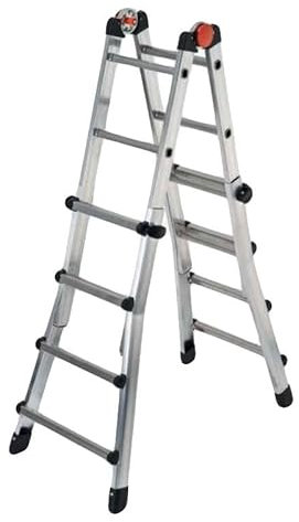 SCALA TELESCOPICA 4+4 PEPPINA - IN ALLUMINIO 8+8 - max 377 cm - Made in Italy GIERRE