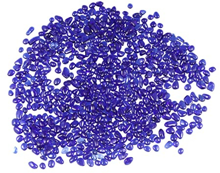 COLLBATH Ghiaia di Vetro Colorata per Acquari 5-9mm 500g, Decorazione Fai da Te in Cristallo di Vetro Blu Scuro, per Artigianato e Ambienti Domestici