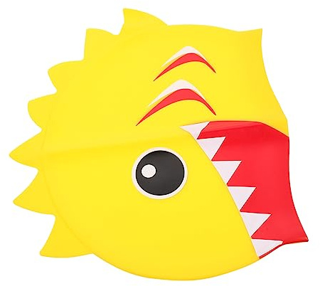 Toyvian Boy Girl Cartoon Silicone Swim Caps Swim Hat for Boys and Girls Comfortable Ear Dinosaur