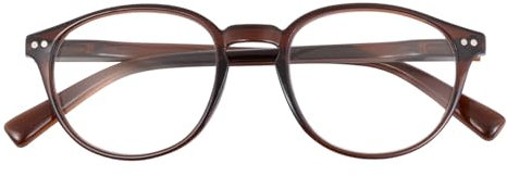 SKYWAY Blaulicht Brille für Damen und Herren, Blaues Licht Blockieren Brille, Leichte Runde Rahmen Computerbrille Gamingbrille,Nicht Verschreibungspflichtige Brille,Dunkelbraun