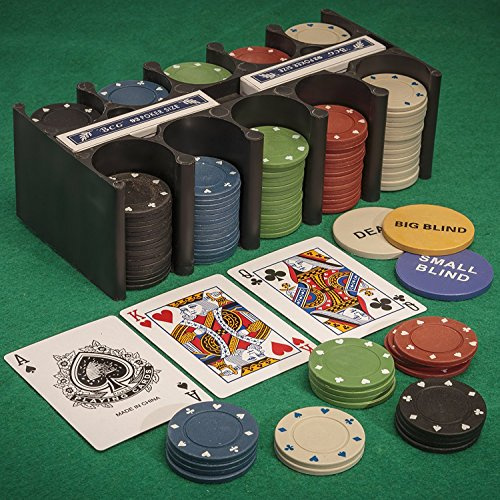 Tobar - 21974 - Set de jeu de poker avec jetons, cartes et tapis, Mixte