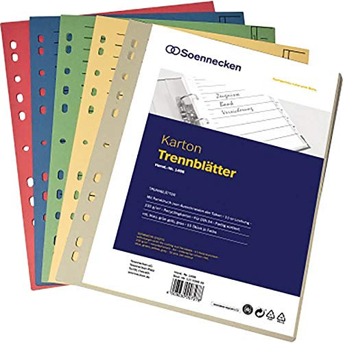 Soennecken Trennblätter 1498 DIN A4 230g f. sortiert 50 St./Pack