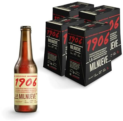 1906 Reserva Especial - Cerveza Lager Extra, Pack de 24 Botellas x 33 cl, Sabor Amargo y Aroma Tostado, Galardonada Internacionalmente, 6,5% Volumen de Alcohol