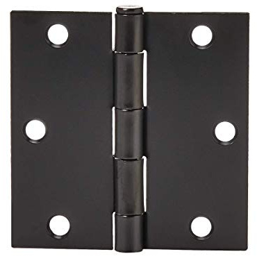 Amazon Basics Interior Door Hinges, Square, 3.5 x 3.5 Inch, Matte Black, Pack of 12