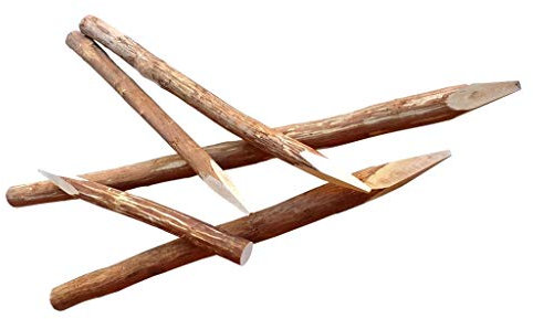 Zaunpfosten Haselnuss 100 cm - Naturbelassen und entrindet - Rundholzpfosten für Staketenzäune