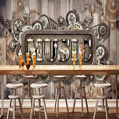 Murales de pared 3D personalizados papel tapiz retro bar KTV música restaurante bar fondo mural de pared papel tapiz 300 cm * 210 cm