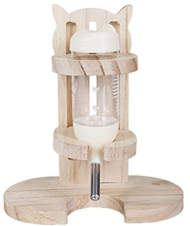 Trinkflasche Kaninchen Hamster, Hamster Wasserspender, Kleintiertränke, Nagertränke Mit Verstellbarem Holzständer, Für Zwerghamster, Goldhamster, Farbige Mäuse, Prärielemminge Verwendet(125ml)