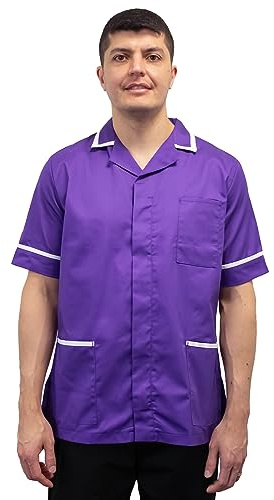 Mirabella Health & Beauty Men's Darwin Healthcare Top Purple-White M