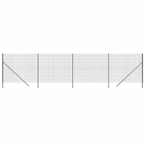 vidaXL Clôture en Treillis Métallique, Panneau de Clôture Décoratif, Barrière de Protection Jardin Patio Extérieur, Anthracite 2x10 m