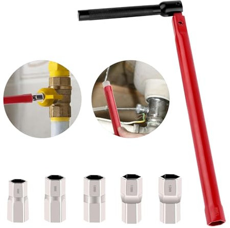 XIAQICA Cle pour Robinet Evier 13 mm et Adaptateur 8-12 mm Clé Serrage Robinet Evier Outil pour l'installation de Robinets pour Installations Sanitaires