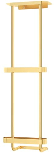 STWWO Toalleros para baño con Organizador de Ducha con Estante de Metal, Almacenamiento de Toallas de baño de 92 cm, montado en la Pared, Dorado