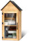 Wonderjune Caja de biblioteca al aire libre de doble cubierta, caja de intercambio de literatura, gabinete de madera, impermeable, almacenamiento de libros para bricolaje, vecindarios, comunidad y