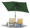 Ollewiellan Sonnenschirm 210 x 140cm Grün mit Kurbel| Sonnenschirm Rechteckig Ampelschirm Gartenschirm Terrassenschirm Sonnenschutz UV50+ Knickbar wasserdicht für Garten, Terrasse, ohne Ständer