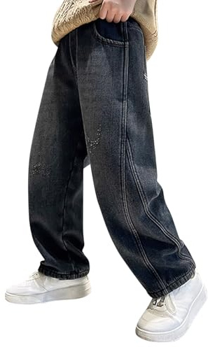 Générique Pantalon en Jean Baggy, Baggy Garcon Jogging Enfant Garcon Y2K Pantalon Cargo RéTro Style Jeans pour GarçOns en Denim Coupe Slim Jean Effet DéLavé GarçOn Blanc 16 Ans |