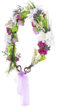Healvian Boho Blomsterkrans Huvudbonad med Konstblommor och Band och Bekväm Håraccessoar för Bröllop Strandsemester och Festligheter