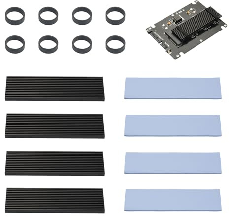 OTraki 4 pcs Dissipateur Thermique SSD M.2,Pads Thermiques en Silicone avec pastille thermique pour SSD M.2 2280, Disque Solide Dissipateur Thermique Pad compatible avec PC fixe/PS5