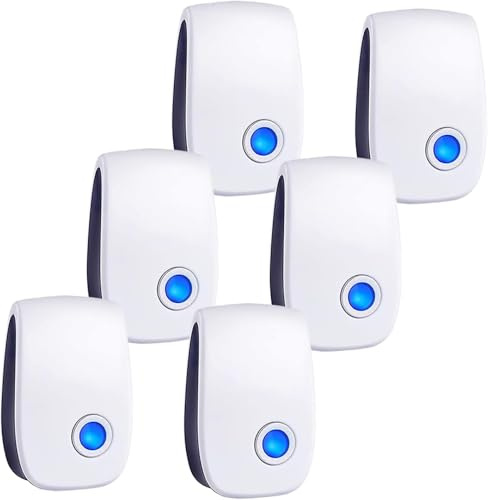 zybeauty Upgraded Ultrasonic Repellent Electronic Plug in Indoor Pest Control Repeller for Mouse bat Mosquitoes Fly Fleas Roach Rodents 6 Packs