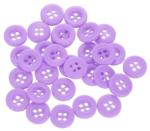 QUARKZMAN 30pcs Botones de Resina, 4 Agujeros 16L 10mm Botón Redondo de Costura Accesorio de Coser Repuesto Decorativo para Manga Ropa Camisas Pantalones Manualidad Bricolaje,Morado Claro