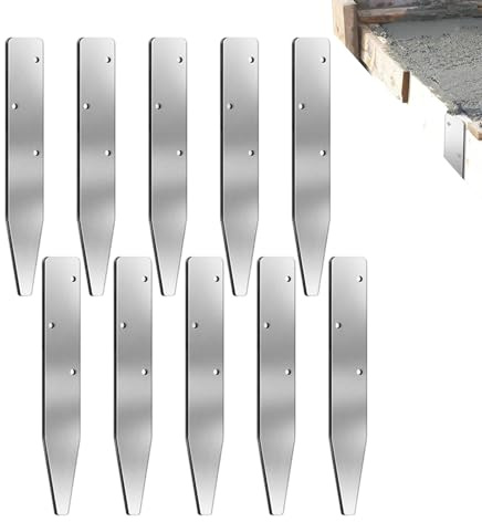 Betongpålar - 10-Delars V-Formad Återanvändbar Rostbeständig Spik Med Hål,Platta stålpålar för betongform,för trädgård, gräsmatta, staket, gårdsrenovering, utomhus