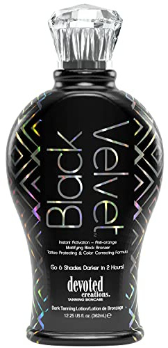 Devoted Creations Black Velvet Anti-Orange Mattifying Black Bronzer Tanning Lotion 12.25 oz