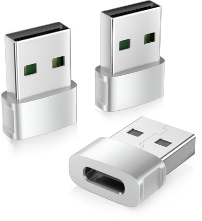 Basesailor for iPhone 17 16 Car Charger Adapter 3Pack,USB Male to USB C Female Adapter,Type C Cable Converter for Apple Air 17e 16e 15 Pro Max Plus,iWatch 11,Airpods Pro 3,iPad Mini,Samsung Galaxy S26