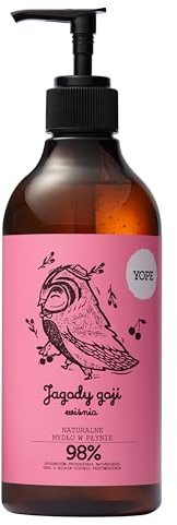 YOPE HAND WASH | SCENT: GOJI BERRIES, CHERRY| MOISTURIZING,SOOTHING | VEGAN | 98% INGREDIENTS OF NATURAL ORIGIN 500ml