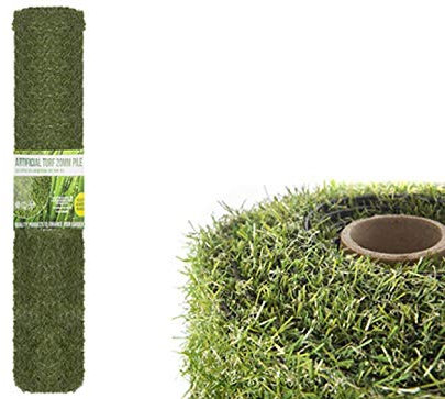 4m x 1m Roll 20mm Pile Height Carpet Artificial Grass Astro Garden Lawn High Density Fake Turf, Dark Green