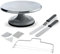 Piatto girevole per torte, set di decorazione da tavolo, in alluminio, girevole, piatto girevole per torte, spatola in acciaio inox e piastra in glassa, per decorare torte, torte