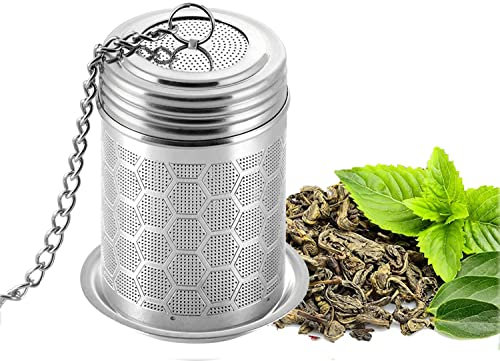 Gipizi Teesieb für Losen Tee, Teeei Fine Mesh Teefilter 304 Edelstahl Teekugel mit Kettenhaken