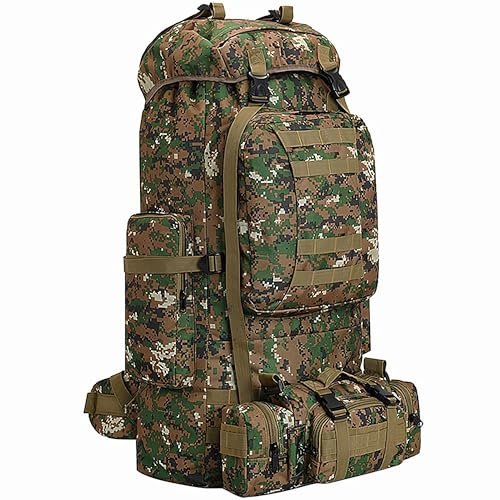 Kabxhueo 100 Liter Wasserdichter 2 in 1 Rucksack für Herren - Großer Wanderrucksack, Reiserucksack & Trekkingrucksack für Camping, Travel & Wandern | Taktischer Survival Backpack