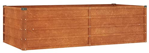 vidaXL Hochbeet, Hochbeet für Garten Balkon Terrasse, Kräuterhochbeet zum Selber Bauen, Gemüsebeet Pflanzkübel aus Metall, Grau Cortenstahl