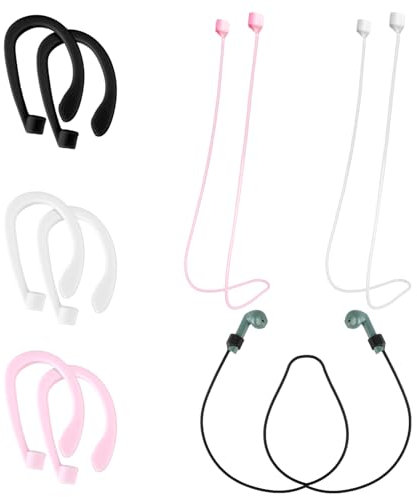 Yolev 3PCS Magnetic Anti-Lost Straps, Earbuds Straps 3 Pairs Ear Hooks Wireless Earbuds Holder Silicone Wire Lanyards Soft Sport String Tether Lanyard, Silicone Wire Cable Connector,