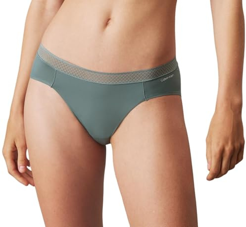 Calvin Klein Braguita Tipo Bikini para Mujer Tejido Elástico, Gris (Blue Performance), XL