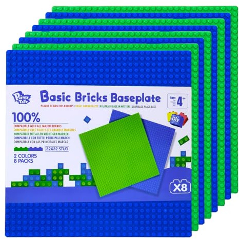 Pairez Toys Classic Baseplates for Building Bricks Toy, 10 x10” Base plates Multipack
