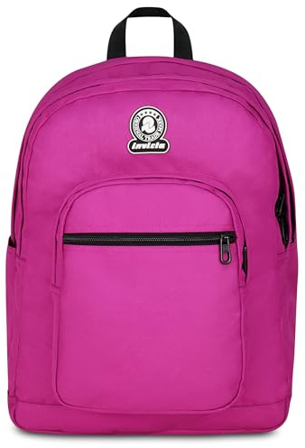 Invicta Skolryggsäck med dubbla fack Dial Solid, Fuchsia, vattenflaskficka, PC-ficka 14 tum, maximal kapacitet, skolryggsäck, pojke och flicka, Fuchsia, Taglia unica, Modern