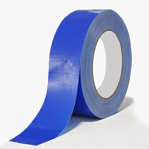 Rusoz Duct Tape Heavy Duty, Super Sticky Adhesive Cloth Repair Tape 20 m X 25 mm Water Resistant Gaffer Tape for Pipe, Carpet Splicing, Sealing, Repairs, Marking, Blue