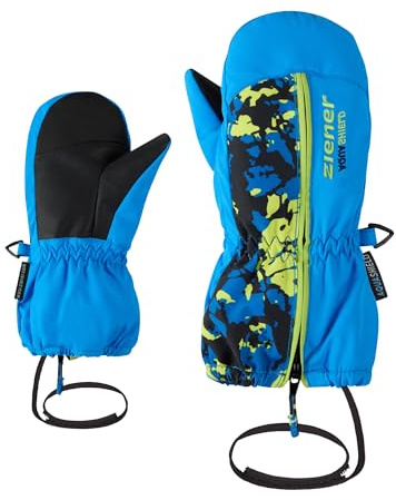 Ziener LANGELO-Z - Manopla de esquí para niños pequeños, Impermeable, puño Largo, Cremallera Larga, Azul Persa, 4