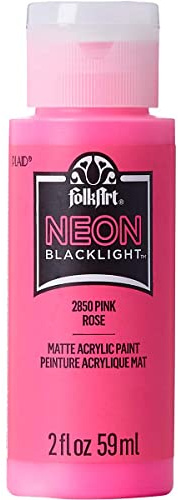 Plaid:Craft FolkArt Neon Acrylic Paint 2oz-Pink