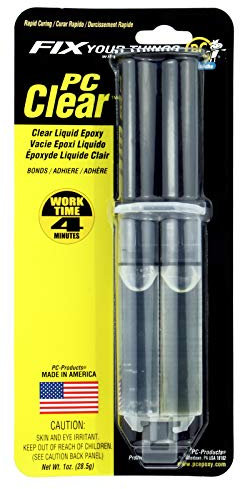 PC-Clear Liquid Epoxy, 1 Ounce Syringe, High Strength Clear/Transparent Adhesive, Permanent Repair
