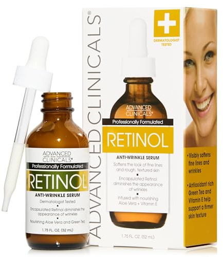 Advanced Clinicals Professional Strength Retinol Serum. Anti-aging, Wrinkle Reducing (1.75oz)