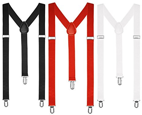 Boolavard - Tirantes para hombre y mujer, tiras en forma de Y, estilo con clips, ajustados, color neón, multicolor, talla �nica
