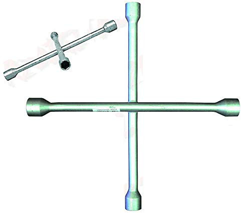 Aglow.it CHIAVE in ACCIAIO UNIVERSALE per BULLONI RUOTE 17 19 21 23 A CROCE GIRABACCHINO SVITA AVVITA DADI AUTO CAMION CAMPER FURGONE ESTRAIBILE